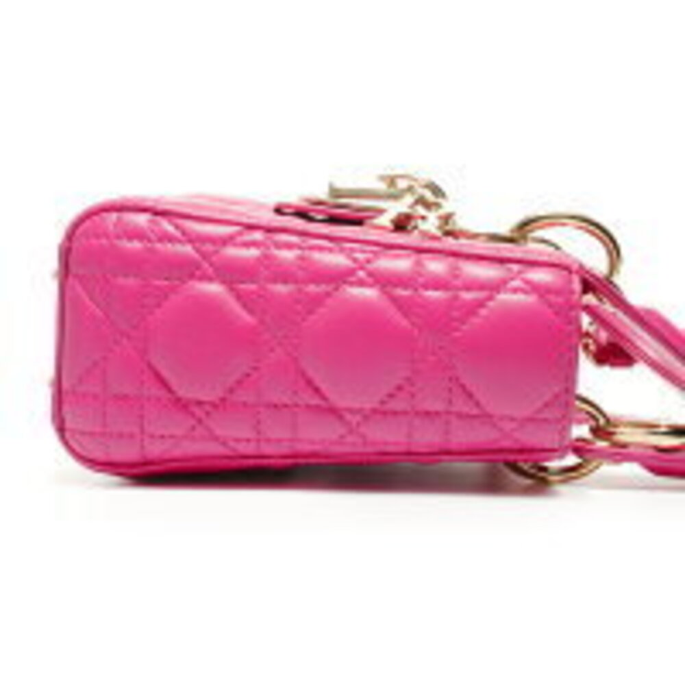 Christian Dior Lady Lambskin Shoulder Bag Pink - Picture 4 of 13